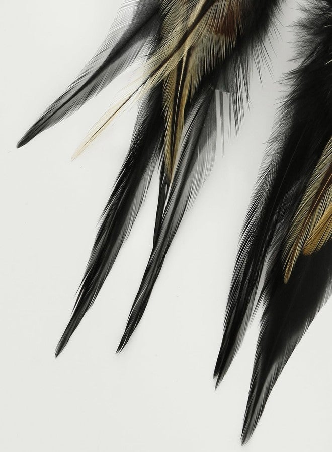lureme Bohemian Style Multicolor Pheasant Feathers Dangle Earrings Large Feather Drop Earrings(er006405-5) - Image 4