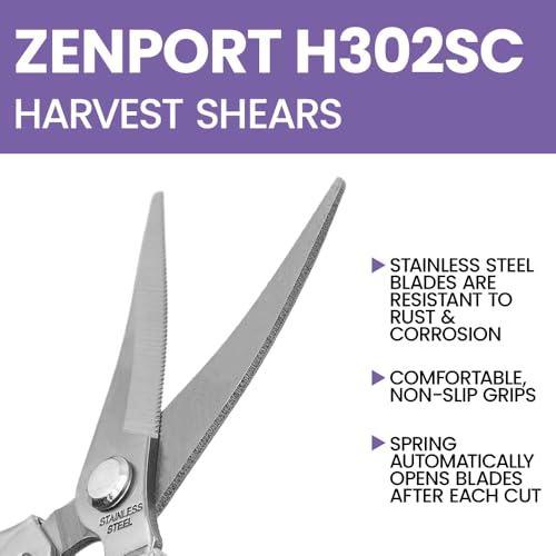 Zenport قاطع الحصاد / الباقة Zenport H302SC، شفرة مسننة من الفولاذ المقاوم للصدأ منحنية، برتقالية - Image 4