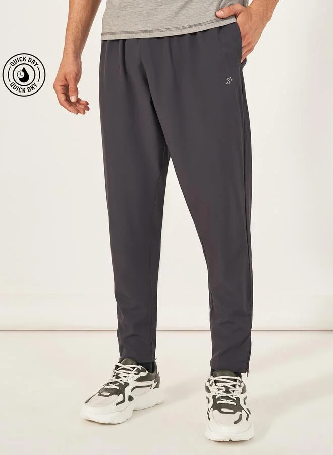 Styli Active Woven Running Track Pants with Zip Hem