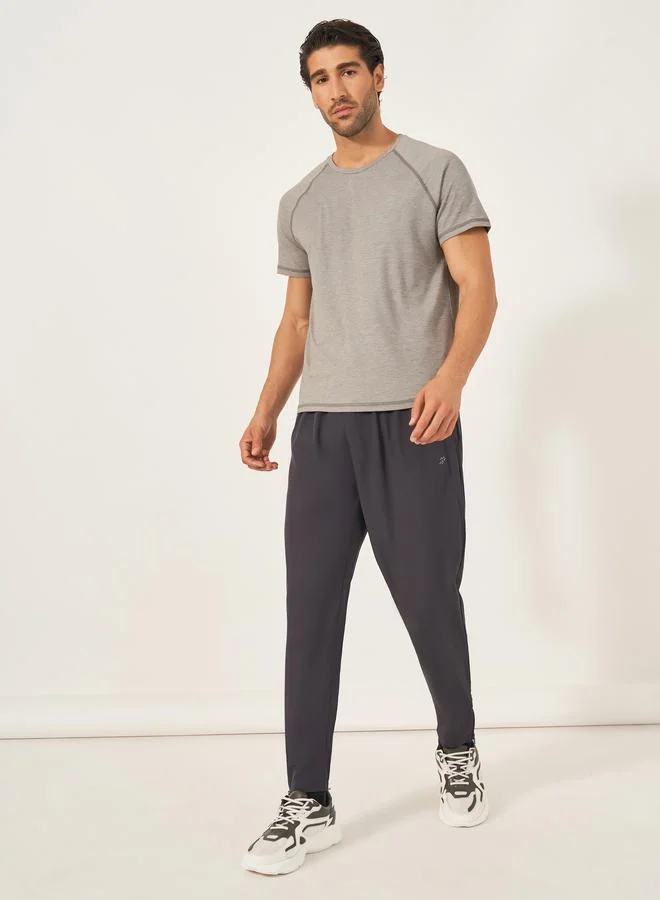 Styli Active Woven Running Track Pants with Zip Hem