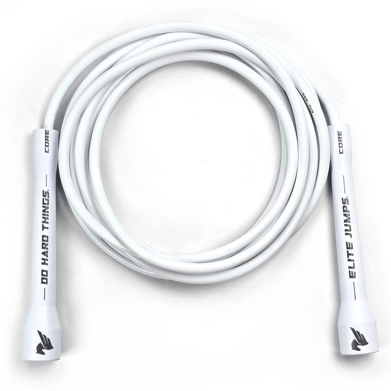 EliteSRS Elite Jumps 6mm PVC Jump Rope â€“ Adjustable All-White Fitness Skipping Rope with Unbreakable Handles & Non-Kinking Cord â€“ Premium Workout Equipment for Men & Women - Image 1