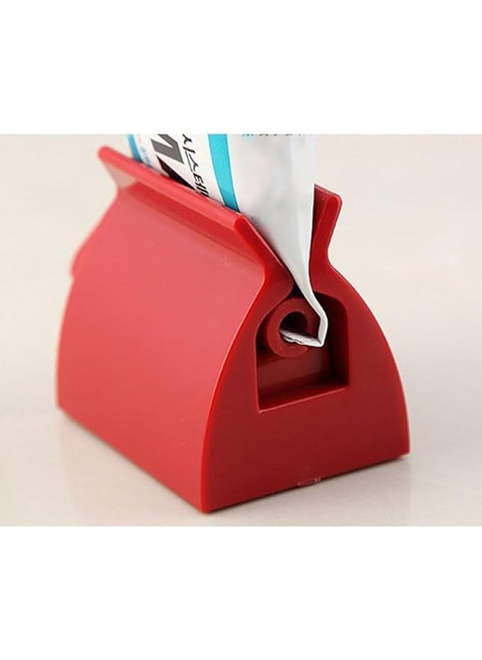Prostuff.in Prostuffin 1 Pcs Easily Wall Mounted 5 Toothbrush Holder Storage with Dust Proof Cover Holder with Plastic Tooth Paste Squeezer Cream Tube Squeezing Dispenser Rolling Free Multicolor  - Image 4