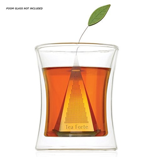 Tea Forte Icon Stainless Steel Loose Leaf Tea Infuser, Extra Fine Strainer with Silicone Leaf and Base - Image 5