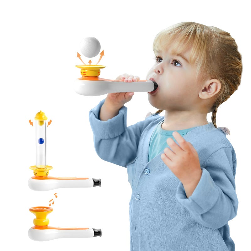 TOP BRIGHT TOP BRIGHT 3-in-1 Montessori Toy for Toddler with Whistle, Ball Blowing, Floating Blow Pipe Balls – Sensory Baby Toy, Fine Motor Skills, Learning Educational Toys for 3 4 5 Year Old Boys Girls Gifts  - Image 1