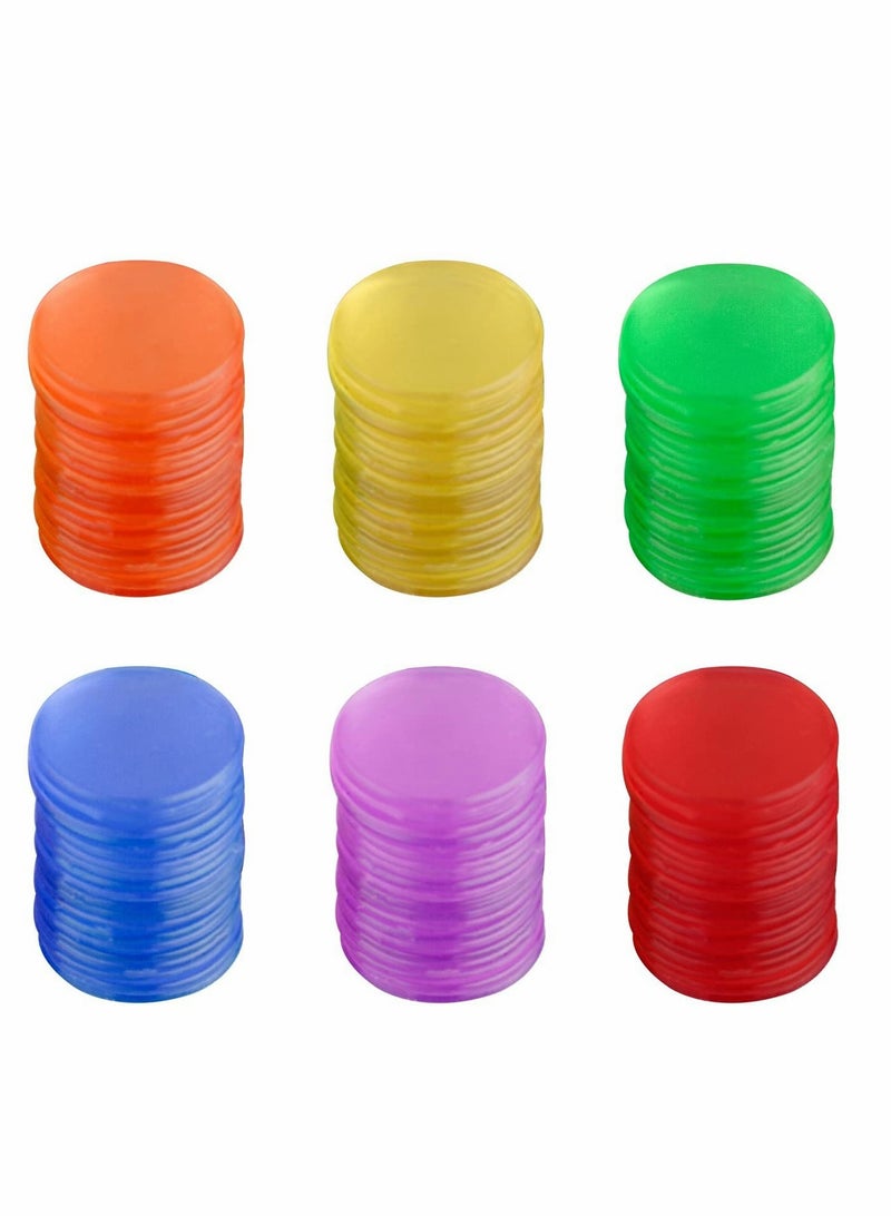 Multicolored Transparent Bingo Chips with Storage Bag 250 Plastic Counting Markers for Games - Image 5