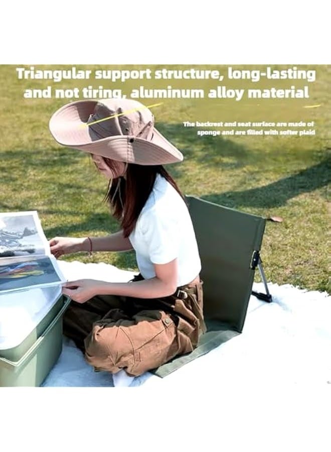 Starwell Outdoor Camping Ultra-light Comfortable Folding Chair Park Leisure Beach Chair Portable Single Lazy Chair Back Camping Chairs (Cream) - Image 3