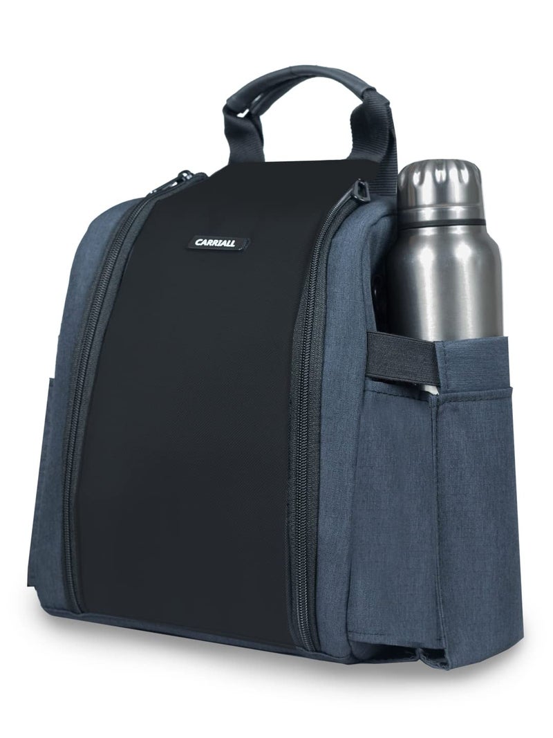Carriall Black Meal Bag/Tiffin/Lunch Bag for Office, College, School & Picnic | Reusable & Water-Resistant Lunch Box Cover Bag Only | 8L Capacity | Gifting for Men,Women & Kids (Boys/Girls) - Image 4