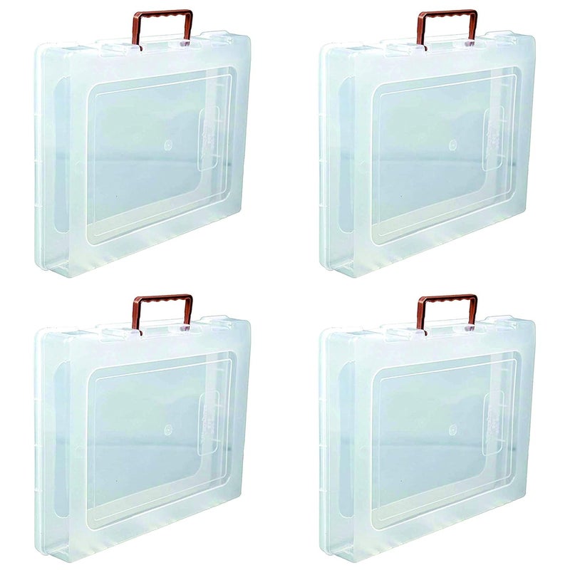 DARKZONE MultiPurpose Rectangular Plastic Storage Box with Locks and Handle Transparent Plastic Box for Saree Laptop Books Clothes 17 X 14 X 25 Inch 4 - Image 1