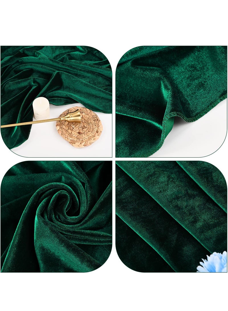 Velvet Decoration Tablecloth, Wedding, Festival, Birthday, Dinner, Graduation Decoration, Indoor and Outdoor Party Supplies for Home, Restaurant, Hotel, Cafe (74x305cm, Green)  - Image 2