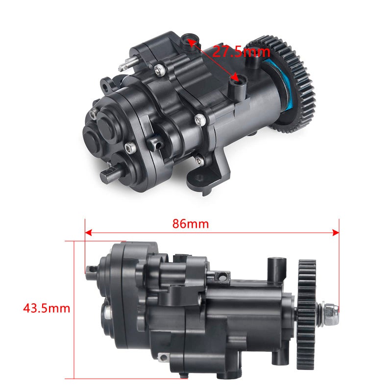 RCLIONS CNC Aluminum Metal Transmission Case Gearbox with Steel Gear for TRX4 T4 110th RC Crawler Car - Image 3