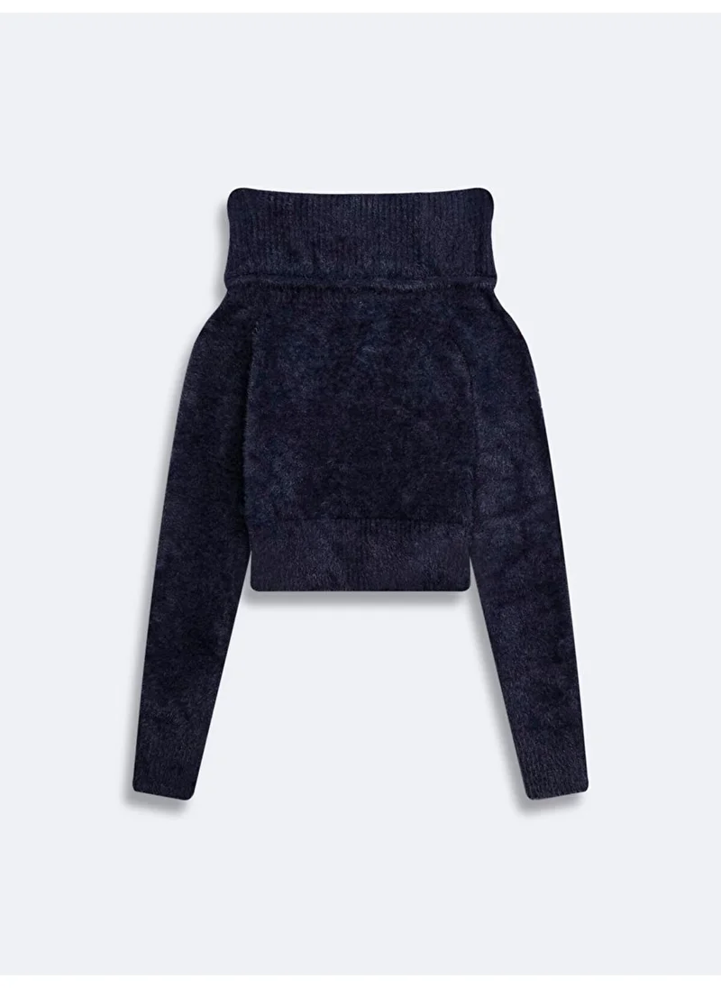 LTB Soft Textured Off-Shoulder Knitwear Sweater