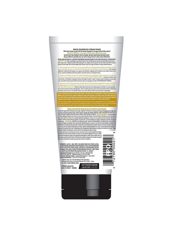 Magic Razorless Cream Shave Bald Head 6 Ounce Tube (177Ml) (3 Pack) - Image 3