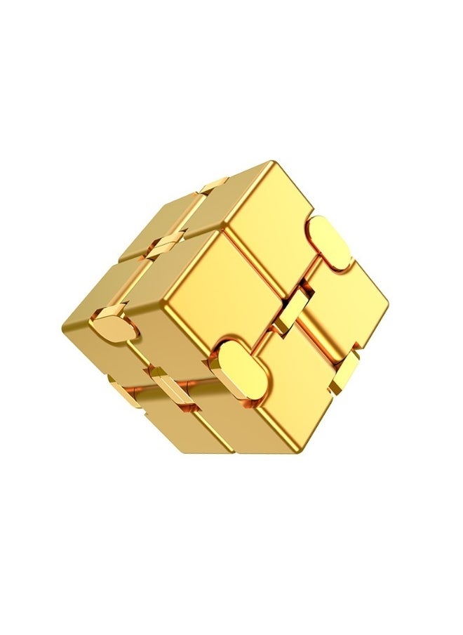 Laravel Metal Infinity Cube Toy For Kids Teens And Adults Best Desk Novelty Toy And Sensory Tool For Fidgeting Anxiety And Stress Relief Cool Office Decor And Gift For Men In Metal Aluminum Fidget Toy Spinners  - Image 1