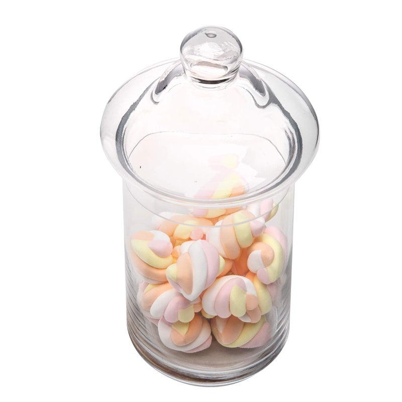 Diamond Star Glass Apothecary Jars with Lids, Set of 3 - Bathroom Storage Organizer for Qtips, Cotton Balls, Bath Salts, Candy, Kitchen & Home Decor (11", 8.5", 7.5" Heights) - Image 4