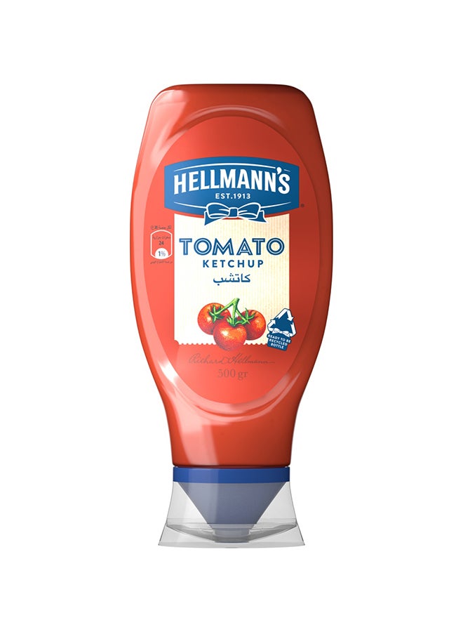Hellmann's Tomato Ketchup, for dips, fries & sandwiches, Classic flavour, 100% recycled plastic bottle, 500g - Image 1