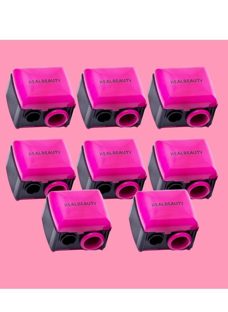 REAL BEAUTY 8 Pieces Real Beauty Sharpener For Girls New Shape Dual Use Can Be Used For Highlights And Limiters - Image 1