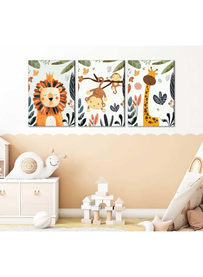 موان تابلوه حائط اطفال 3 قطع 30×40 سم لكل قطعة - سمك 30 مم - طباعة ديجيتال بطبقة UV - لاصق ذاتي سهل التركيب- خامات امنه - Image 2
