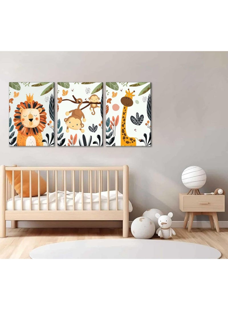 موان تابلوه حائط اطفال 3 قطع 30×40 سم لكل قطعة - سمك 30 مم - طباعة ديجيتال بطبقة UV - لاصق ذاتي سهل التركيب- خامات امنه - Image 3