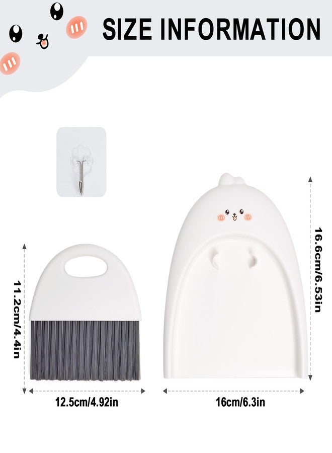 XXFLOWER Mini Dustpan and Brush Set, Small Handheld Dust Pan with Clean Broom for Home, Kitchen, Desktop, Sofa, Keyboard, Table and Pet Cages(Cute Animal) - Image 2
