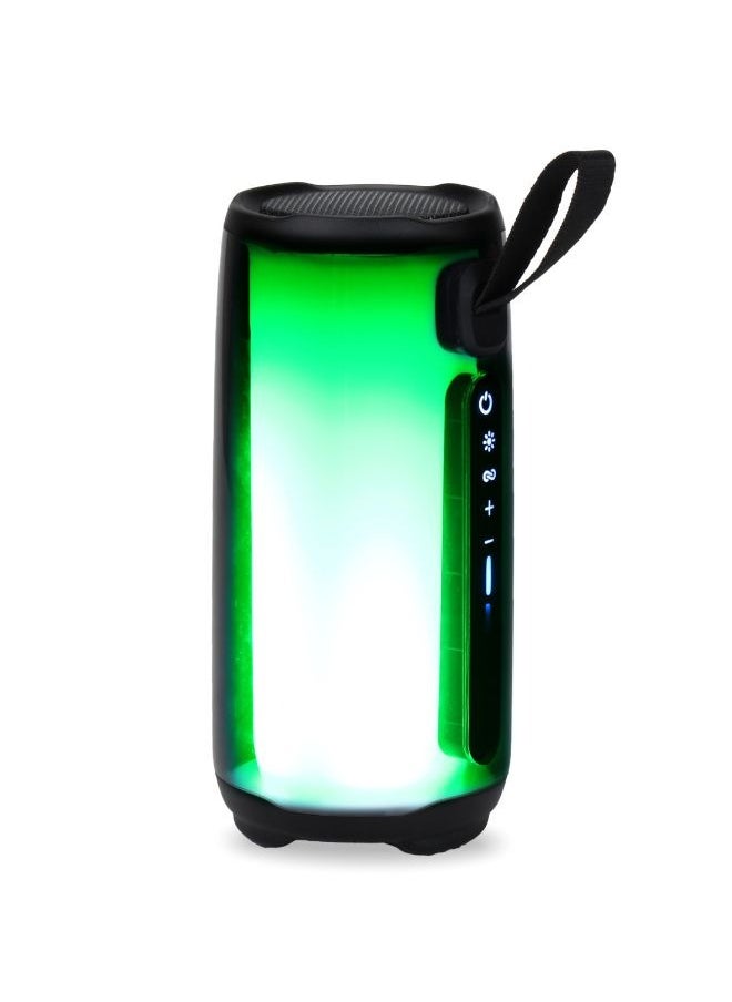 XLT - Portable Wireless Speaker with 360 degrees Multicolor Lights for Sports Beach Travel - Black - Image 1