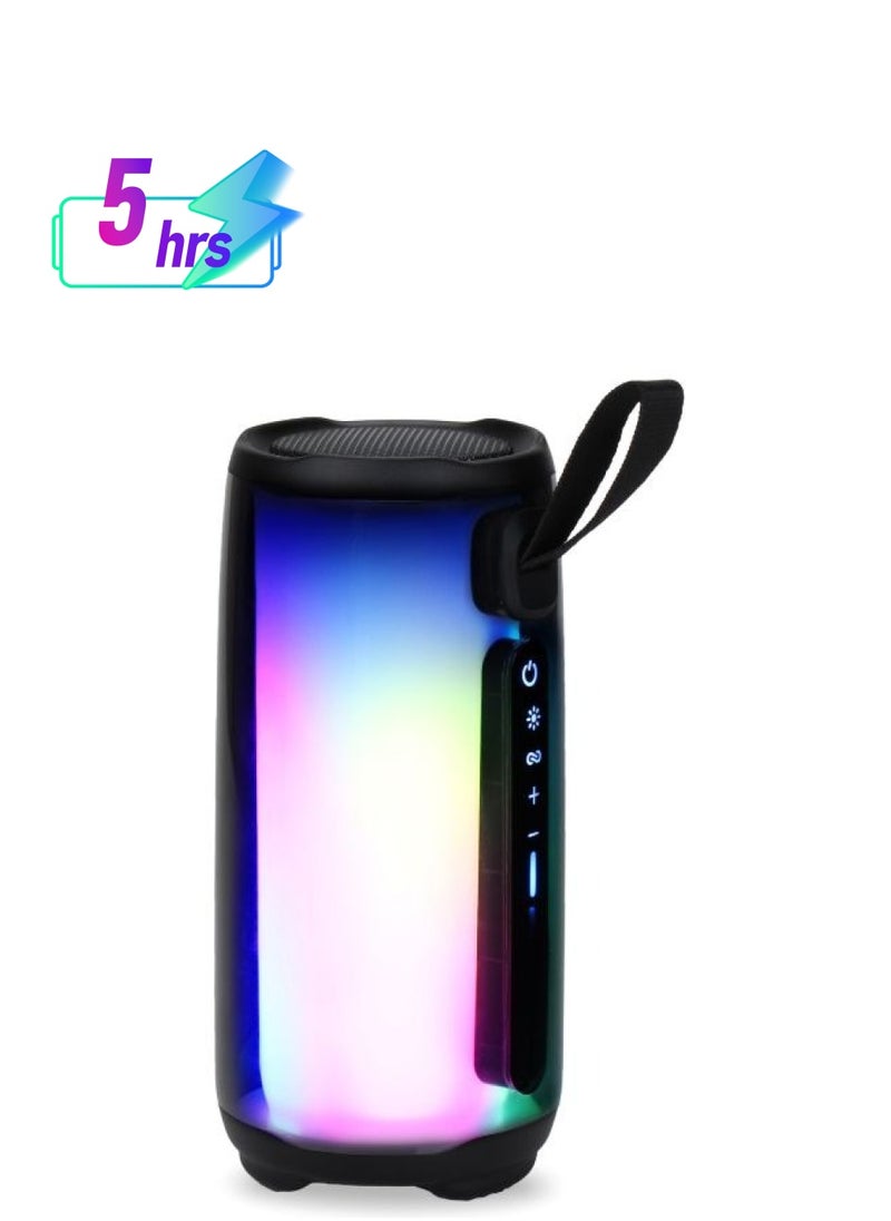 XLT - Portable Wireless Speaker with 360 degrees Multicolor Lights for Sports Beach Travel - Black - Image 1