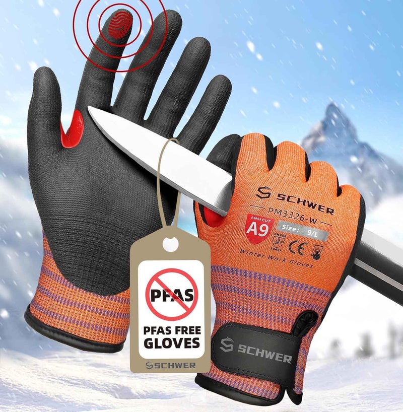 Schwer Freezeguard-X Winter Work Gloves For Men And Women  Ansi A9 Cut Resistant Gloves For Extreme Protection  Freezer Gloves With Super Grip  Pfas Free  Thermal Insulated  Pm3326-W (L 2 Pairs) - Image 1