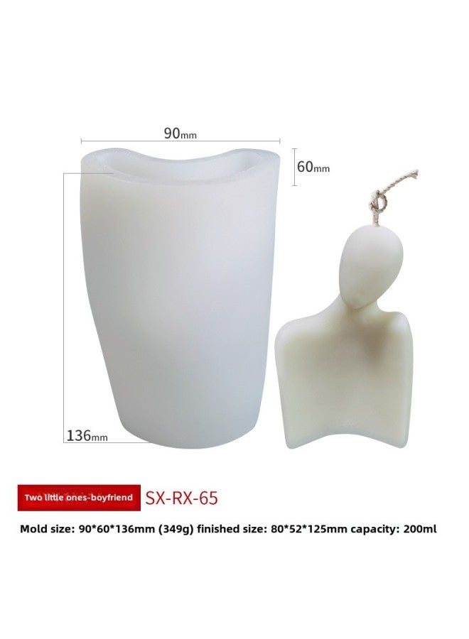 Sanxin Portrait Aromatherapy Candle Silicone Mold DIY Low Temperature Candle Couple Body Gypsum Incense Stone Grinding Tool-Specifications:The Young Couple-boyfriend RX-65 - Image 1