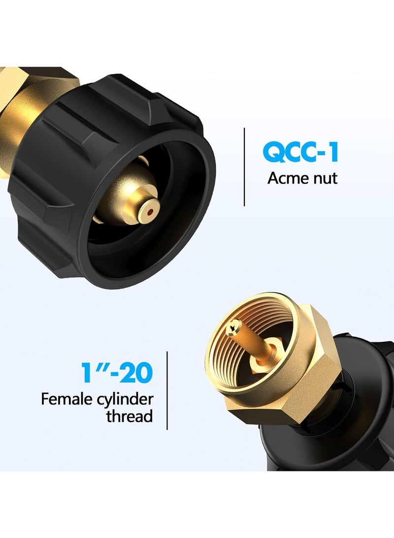 SOLARAE Propane Refill Adapter for 1 lb Tanks - Easily Fill 1lb from 20lb, LP Gas Cylinder Tank Coupler - Fits QCC1/Type1 Propane Tanks and Disposable Cylinders - Image 5