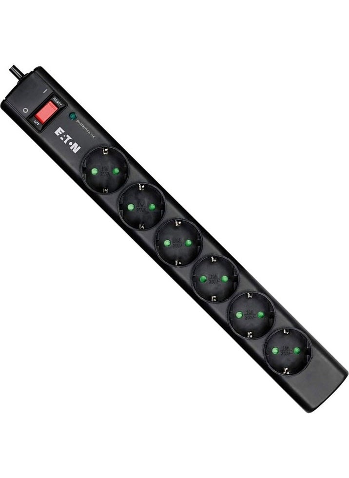 Eaton - Surge Protected Socket (6-Plus Schuko) Protection Strip 6 DIN-PS6D - Image 1