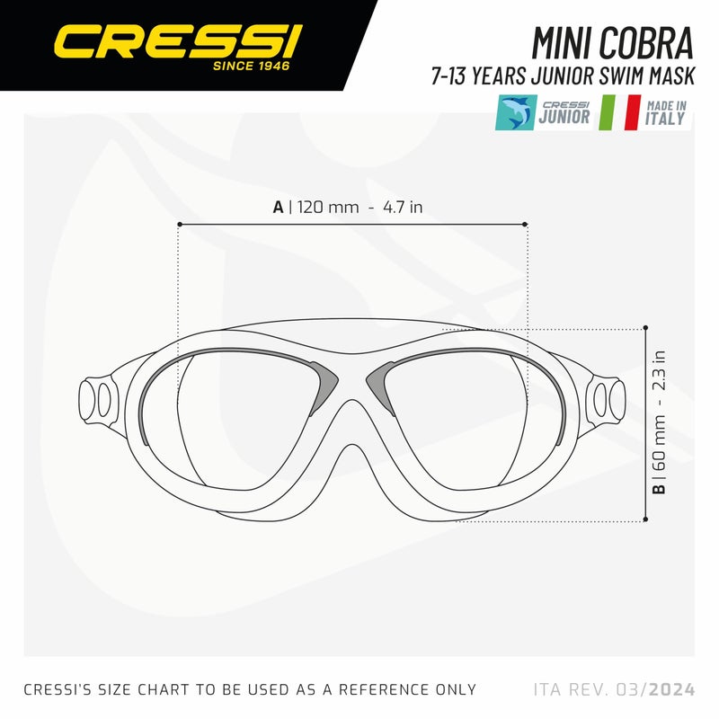 Cressi Mini Cobra, Azure/Lime, Clear Lens, Adjustable, Shatterproof Safety Glasses - Image 4