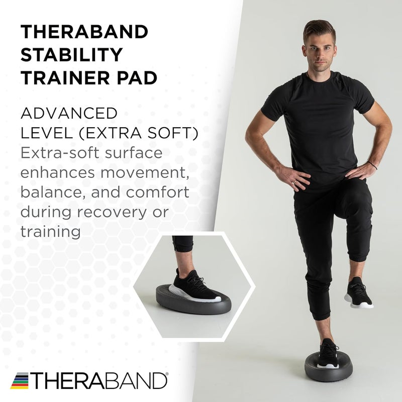 TheraBand Balance and Stability Trainer - Black Inflatable Pad, Extra Soft, Advanced Level 1 - Image 4