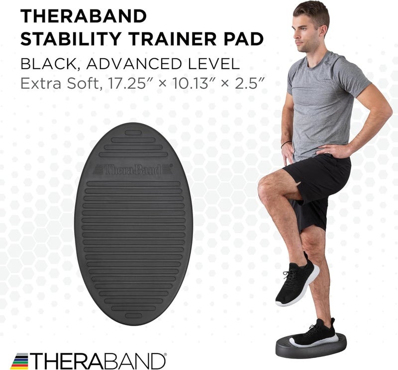 TheraBand Balance and Stability Trainer - Black Inflatable Pad, Extra Soft, Advanced Level 1 - Image 2