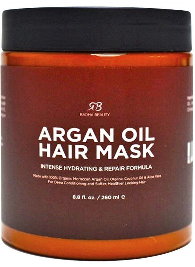 Radha beauty Argan Oil Hair Mask 8 oz. - Intense Hydrating Repair Formula with 100% Organic Argan Oil, Coconut Oil, and Aloe Vera…  - Image 1