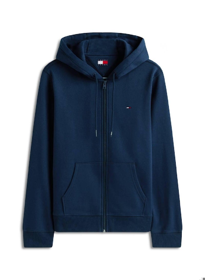 TOMMY JEANS Flag Embroidery Fleece Zip-Thru Hoody - Image 4
