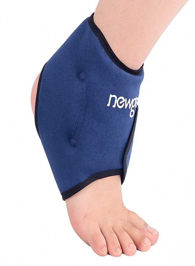 NEWGO Ankle Ice Pack Wrap for Swelling & Pain Relief, Reusable Hot Cold Gel Packs, Adjustable Brace for Plantar Fasciitis, Achilles Tendonitis, Heel Spur, Sprained Injuries - Up to 75kg Men Women - Image 1