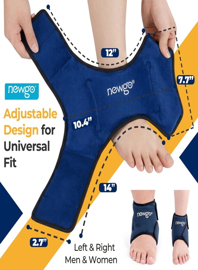NEWGO Ankle Ice Pack Wrap for Swelling & Pain Relief, Reusable Hot Cold Gel Packs, Adjustable Brace for Plantar Fasciitis, Achilles Tendonitis, Heel Spur, Sprained Injuries - Up to 75kg Men Women - Image 5