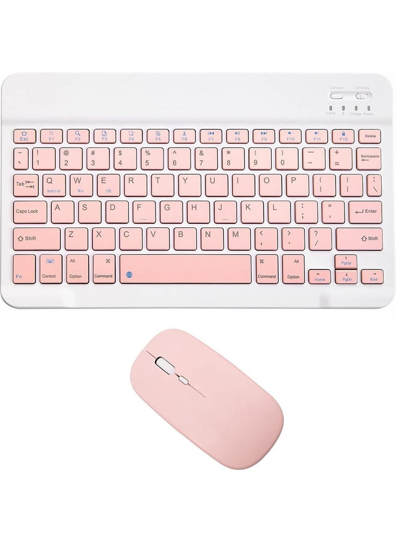 Valkyrie Bluetooth Ios Ipad Android Windows Compatible Keyboard Mouse Set - Silent - Rechargeable - Combo - Ultra Thin - Turkish - Wireless Pink  - Image 1