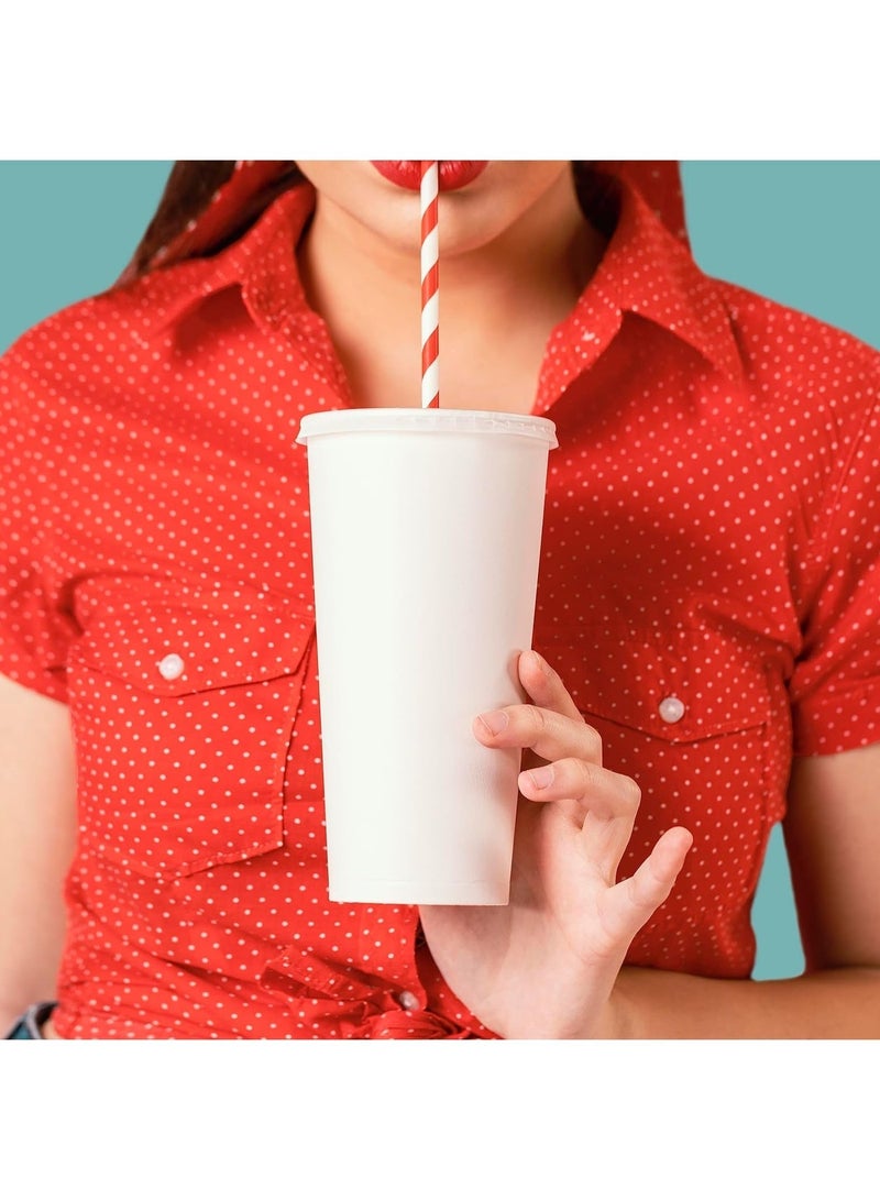 4basix Biodegradable Paper Straws Pack of 100 Red Disposable Drinking Straw - Image 5