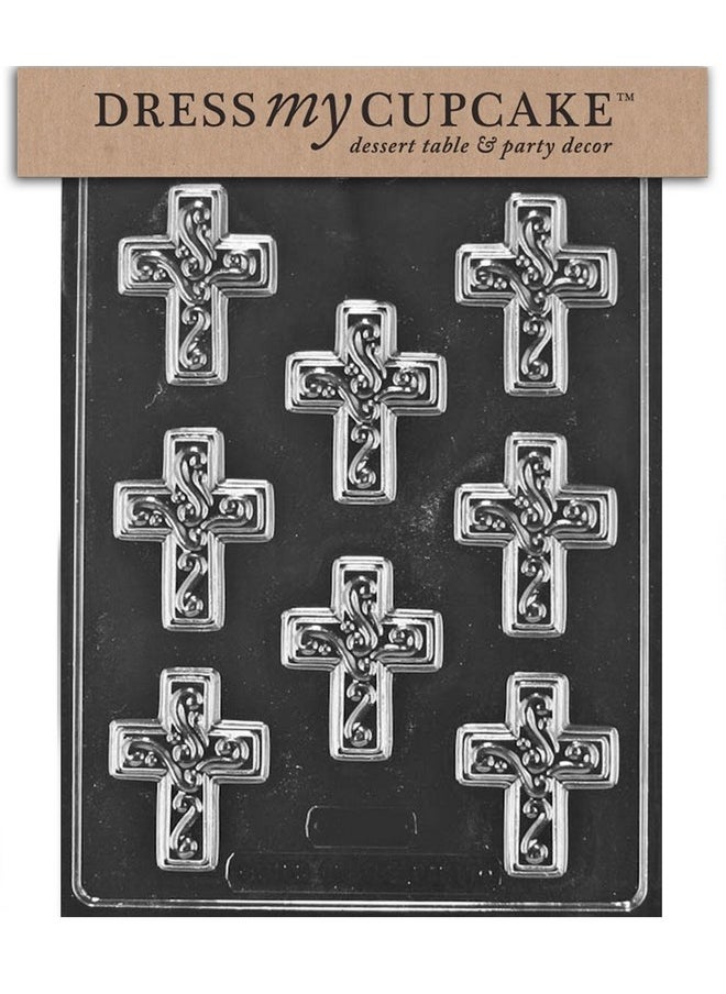 Dress My Cupcake Dress My Cupcake Chocolate Candy Mold, Small Easter Cross with Swirl 