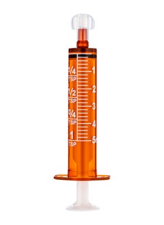 SOL-MILLENNIUM SOL-M 5ml Oral Dispensing Syringe Amber w/Tip Cap -10 pcs  - Image 1