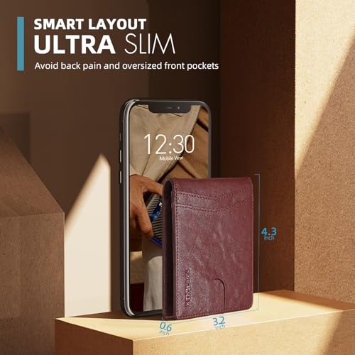 RUNBOX Wallet for Men and Women Slim Rfid Leather 2 ID Window With Gift Box - Image 3