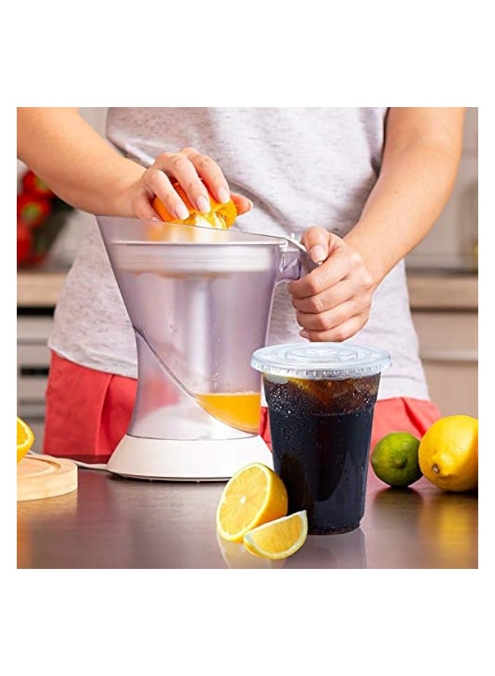 Green Tiger 12 oz Plastic Cups with Lids 100 Sets Clear Disposable Plastic Party Cups with Flat Lids to Go, Cold Drink Cups, Smoothie Cups, Milkshake Cups - Image 5