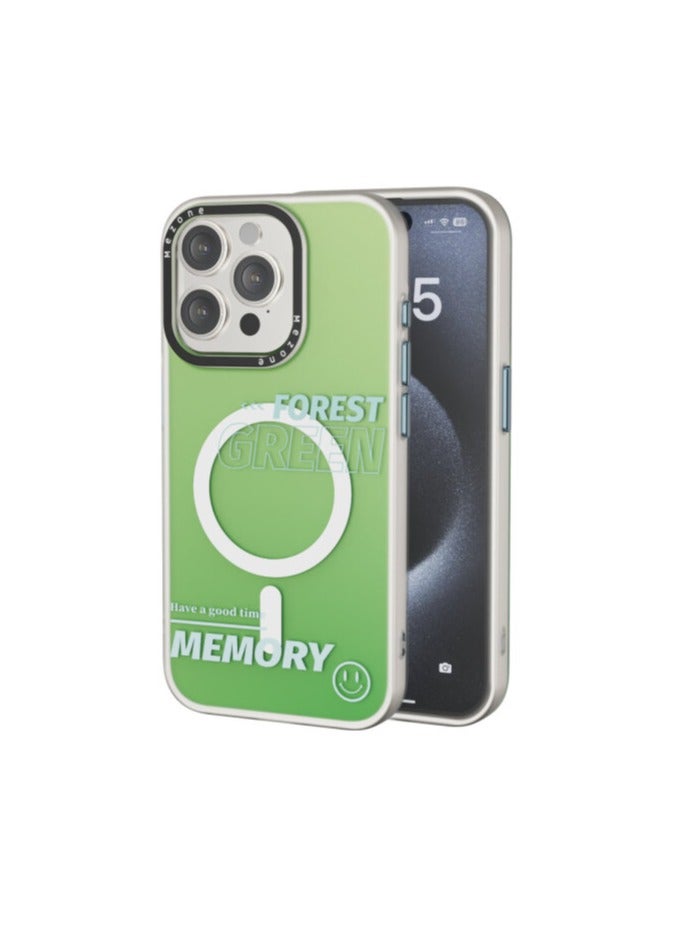 Mezone Memory iPhone 14 Pro MagSafe Case, Shockproof & Anti-Yellowing Phone Case Reinforced Corners with Airguard, Green - Image 1