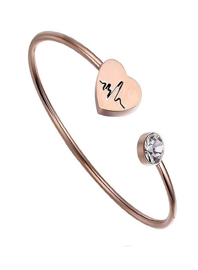AZFEIYA RN Jewelry Heartbeat Bracelet Nursing Graduation Gifts Stethoscope Bracelet Gift for Nurse Doctor (Rose Gold) - Image 2