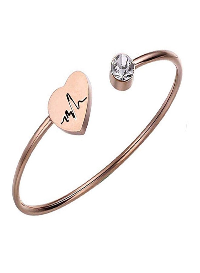 AZFEIYA RN Jewelry Heartbeat Bracelet Nursing Graduation Gifts Stethoscope Bracelet Gift for Nurse Doctor (Rose Gold) - Image 1