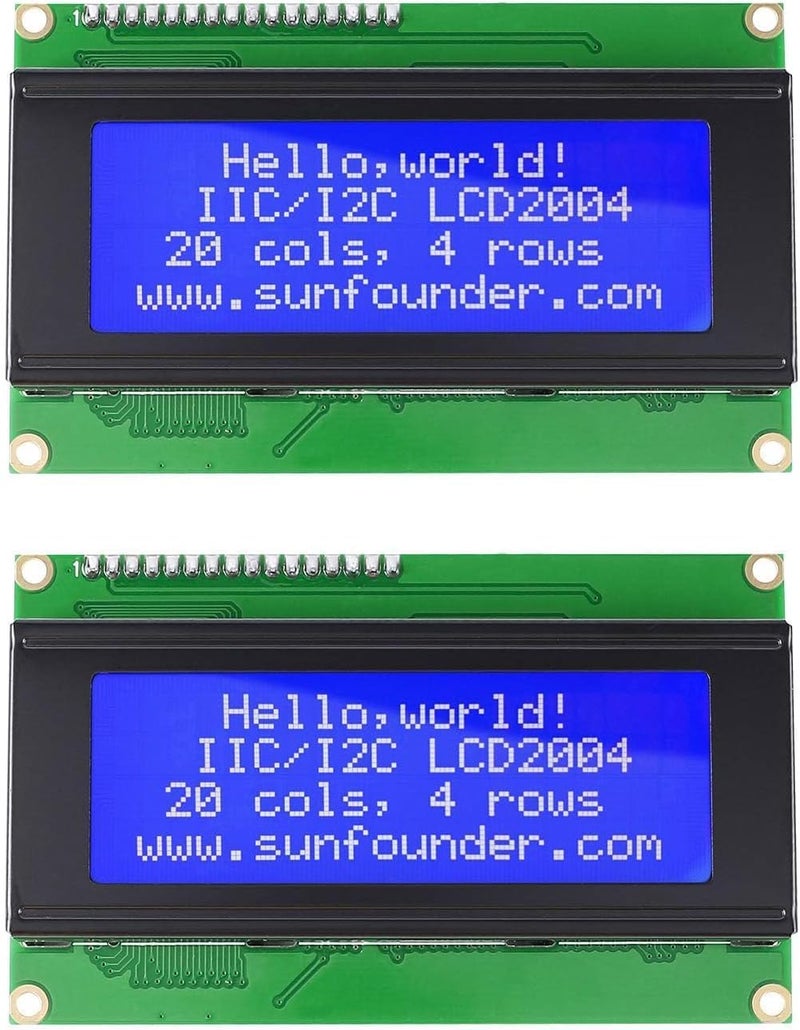 SunFounder 2 Pack LCD 2004 Displays Characters of 4 Rows with 20 Characters in Each, 2PCS 2004 LCD Displays (I2C NOT Included) - Image 1