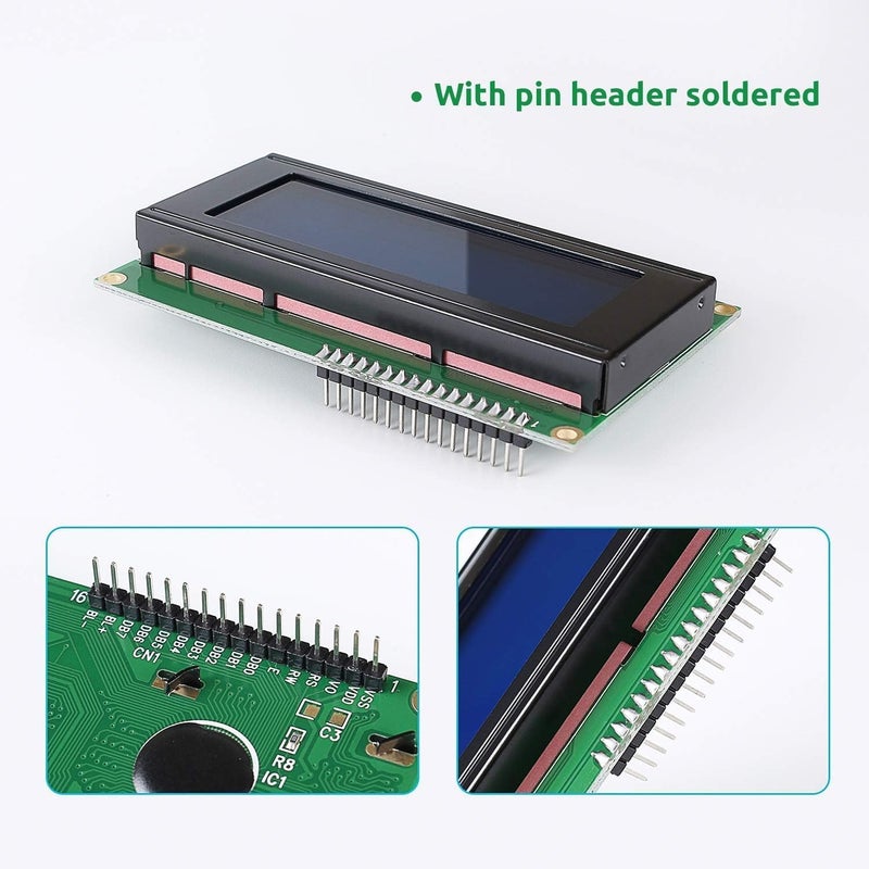 SunFounder 2 Pack LCD 2004 Displays Characters of 4 Rows with 20 Characters in Each, 2PCS 2004 LCD Displays (I2C NOT Included) - Image 2