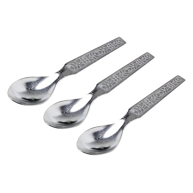 Shrux Pot of 3 Jars Stand and 3 Spoon Stainless Steel Pickle Stand for Dining TableRevolving Pickle Pot with Lids and SpoonsMultipurpose Ghee PotCondiment Dispenser for Dining Table - Image 5