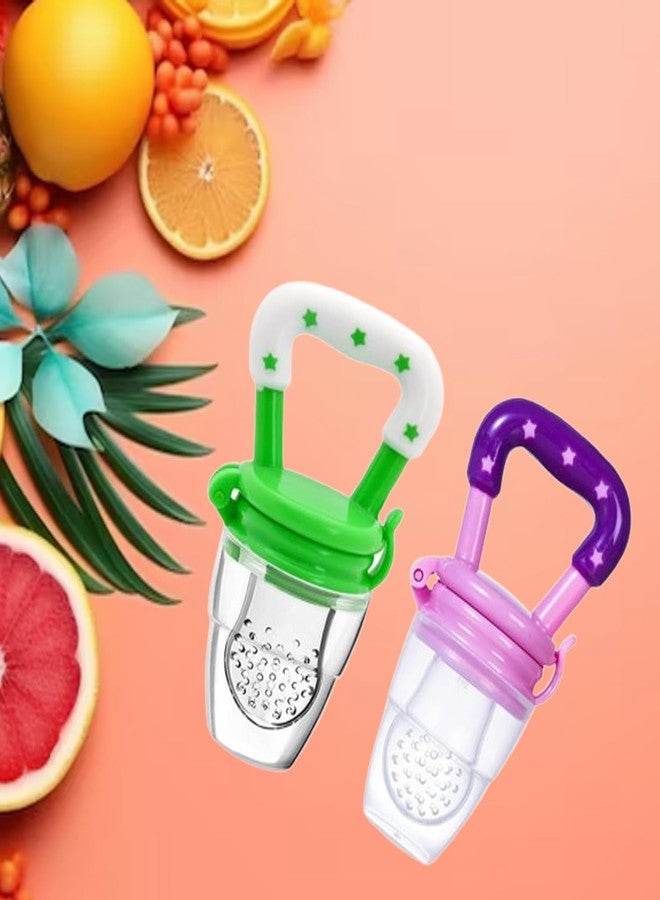 Safe-O-Kid 2 Piece, Baby Fruit Nibbler/Pacifier - BPA-Free, 100% Pure Silicone, Teether for Baby | Soft Pacifier & Teether for Infants, Assorted - Image 1