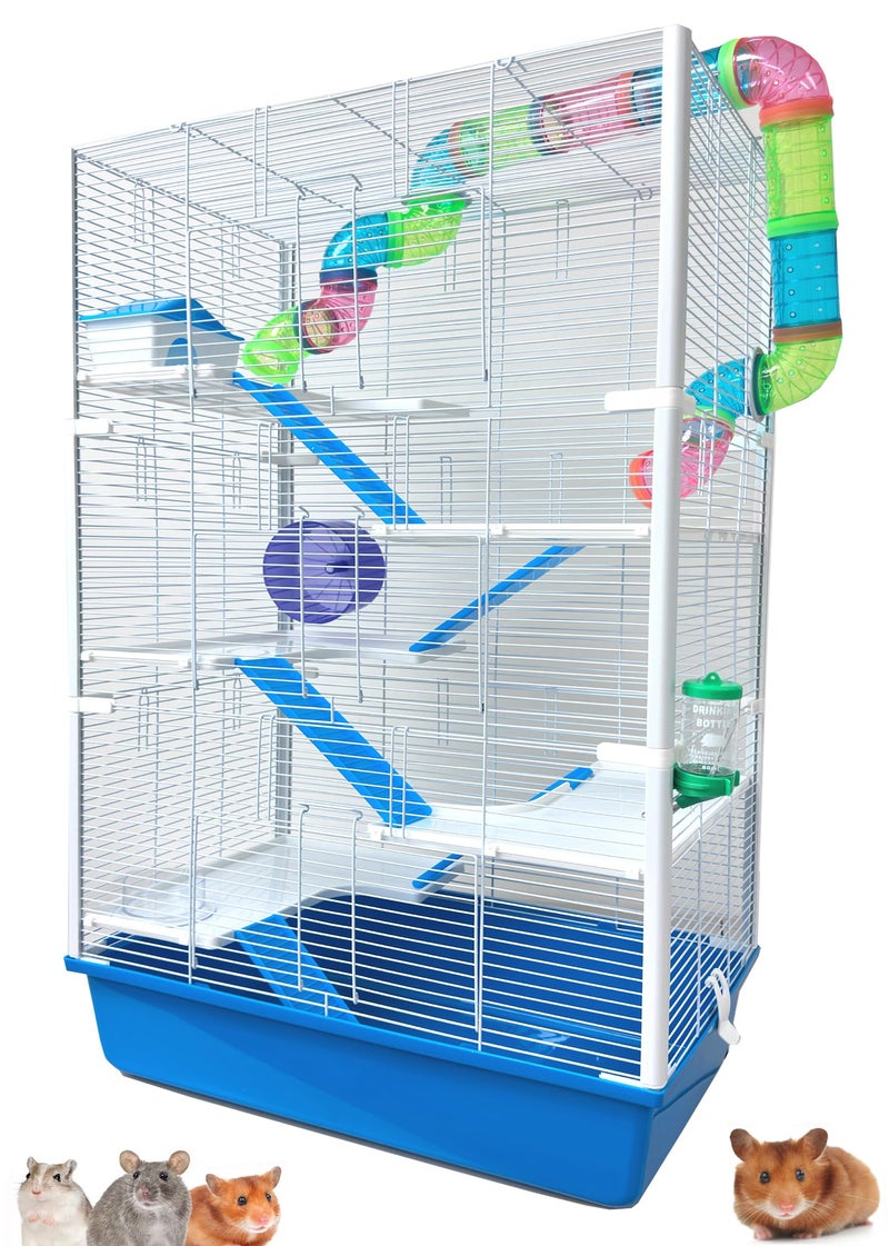 Mcage Extra Large High Tower Multi-Tiers Easy Setup Hamster Palace Gerbil Habitat Mouse House Mice Critters Home Cage with Complete Set of Accessories Expandable and Customizable Deep Tubby Base - Image 1